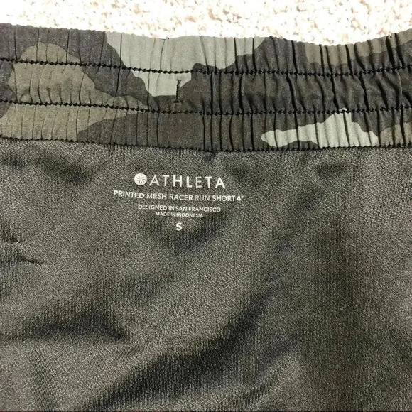 Athleta Camo Mesh Racer Run Shorts 4 in inseam - Picture 7 of 10
